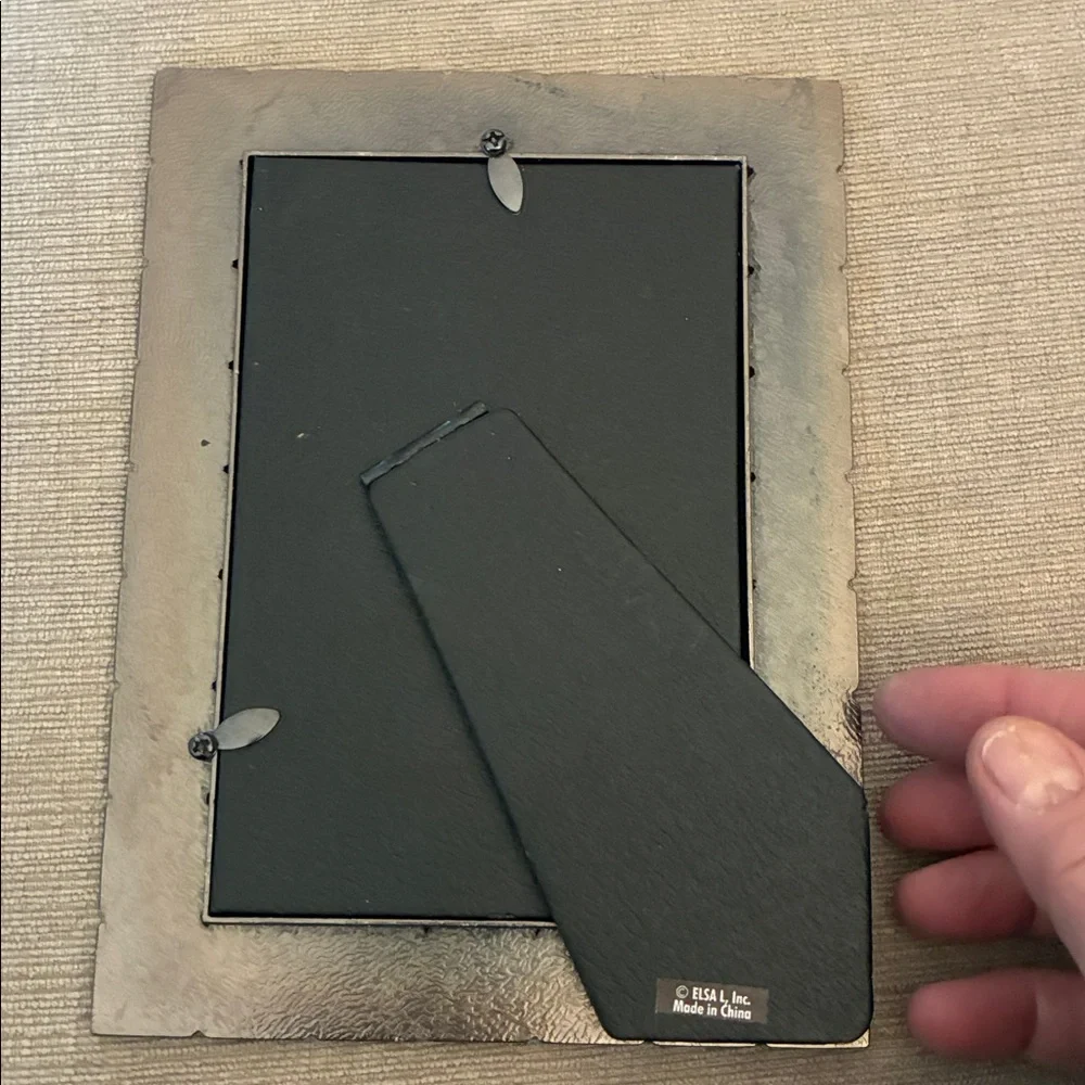 Furio Decorative Metals Standing Photo Frame with Accents holds 4”x 6” photo